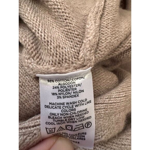 NWT Anne Taylor LOFT Tan V-Neck Chiffon Cross Tie Closure Cardigan Womens Size L - Picture 5 of 8